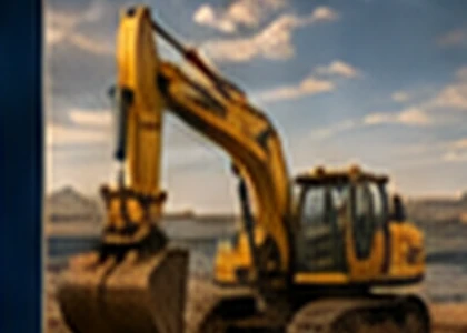 Escavadeira operando em ambiente de mineração